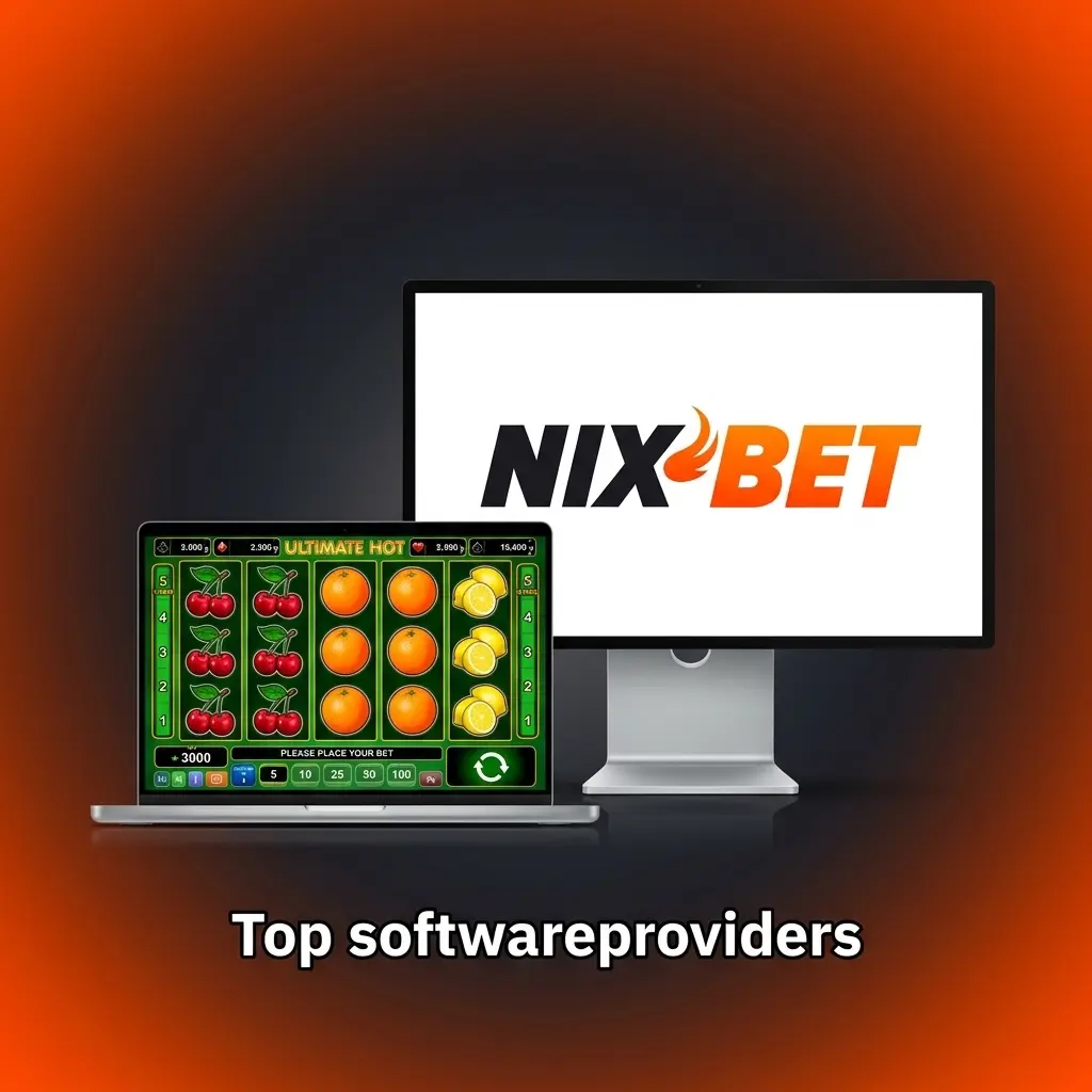Logo's van top softwareproviders zoals Pragmatic Play, NetEnt, Evolution, Spribe en Play'n GO in Nixbet