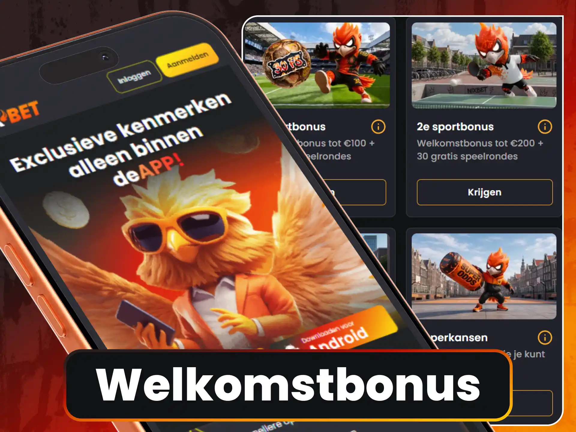 Claim de welkomstbonus voor nieuwe spelers direct via de Nixbet app.