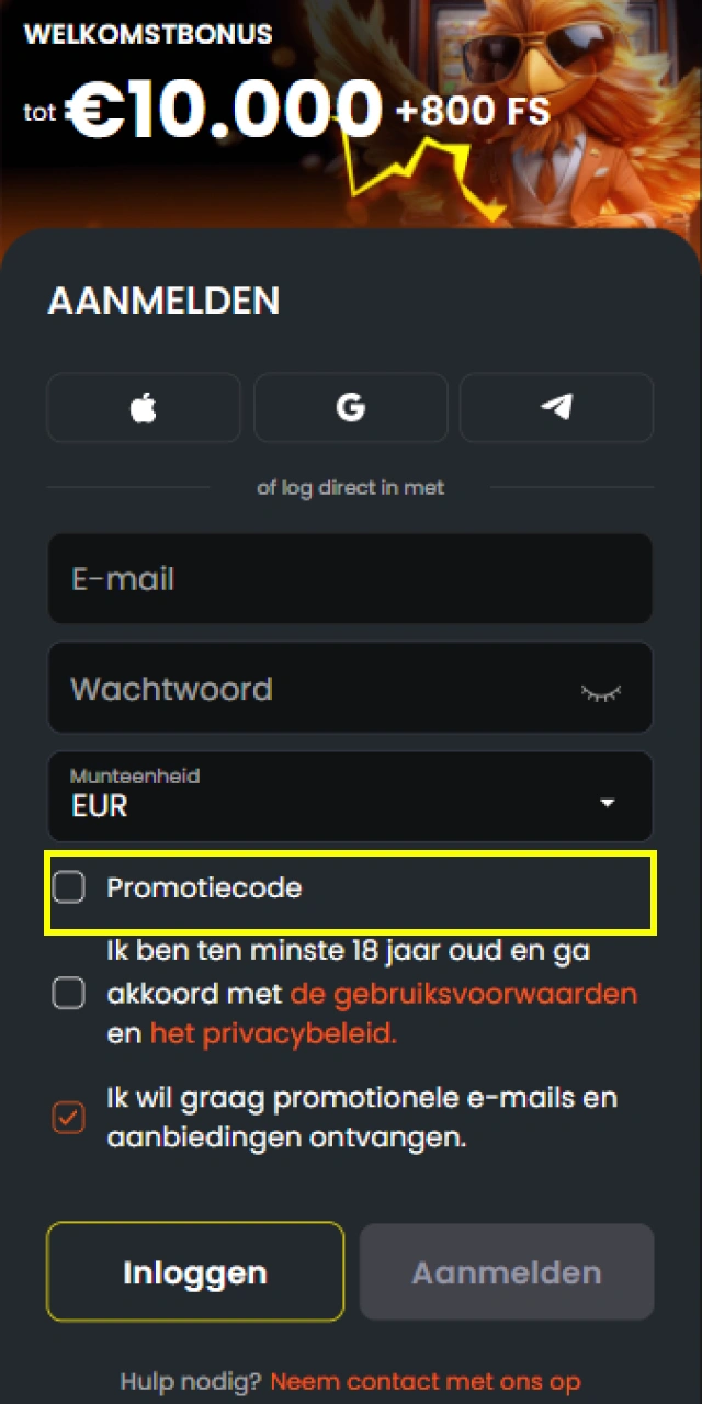 Selecteer het gewenste welkomstbonus- of promotiepakket bij Nixbet.